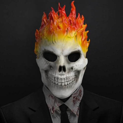 nezababy Totenkopf Maske Skull Maske Ghostface Maske Gruseliges Dämonenskelett Horror Geistergesicht Vollkopf Kopfbedeckung Maske Gruseliger Helm Halloween (Totenkopf Maske-B) von nezababy