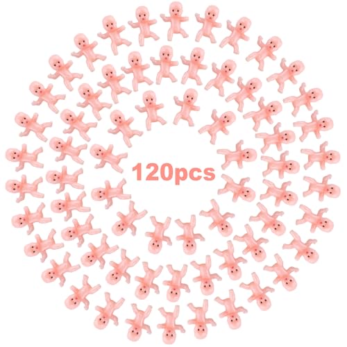 Mini Babies, kleine Kunststoff-Baby-Figuren, kleine Baby-King-Kuchen-Babys für Babyparty, Eiswürfel, My Water Broke Spiele, Party-Dekorationen, hautfarben, 120 Stück Mini Babies, kleine Kunststoff-Baby-Figuren, kleine Baby-King-Kuchen-Babys für Babyparty, Eiswürfel, My Water Broke Spiele, Party-Dekorationen, hautfarben, 120 Stück von niCWhite