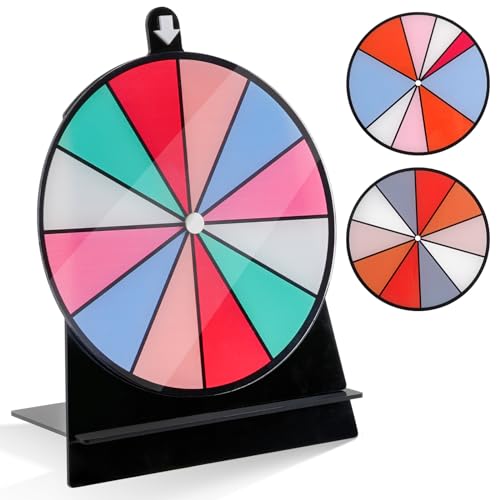 niCWhite Spinning-Preisrad, 15,2 cm, trocken abwischbar, Spinnrad für Preise mit Ständer, Tisch-Roulette-Spinner für Karneval, Messe, Gewinnspiel Fortune Spin Games von niCWhite