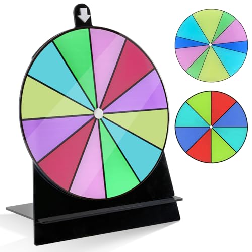 niCWhite Spinning-Preisrad, 15,2 cm, trocken abwischbar, Spinnrad für Preise mit Ständer, Tisch-Roulette-Spinner für Karneval, Messe, Gewinnspiel Fortune Spin Games von niCWhite