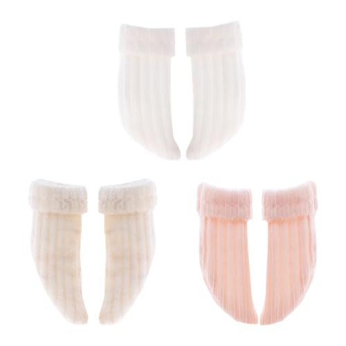 niannyyhouse 1/12 BJD OB11 Puppenkleidung gekräuselte Socken 3 Paar Puppe Dressup (A1) von niannyyhouse