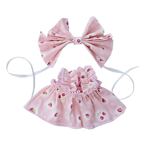 niannyyhouse 10 cm 15 cm 20 cm Plüschpuppenkleidung Fruchtmuster Kopfbedeckung Kleid weich gefülltes Plüschtier Dress Up (A1, 10 cm) von niannyyhouse