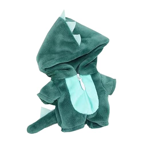 niannyyhouse 10cm Plüsch Puppe Kleidung Dinosaurier Hai Onesies Lose Bodysuit Weiche Gefüllte Plüsch Spielzeug Dress Up Zubehör (Grün) von niannyyhouse