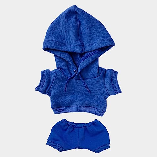 niannyyhouse 15 cm große Plüschpuppenkleidung, elastische, solide Sportbekleidung, Anzüge, Hoodie, Hose, weiches gefülltes Plüschtier, Verkleidungszubehör (blau, 15 cm) von niannyyhouse