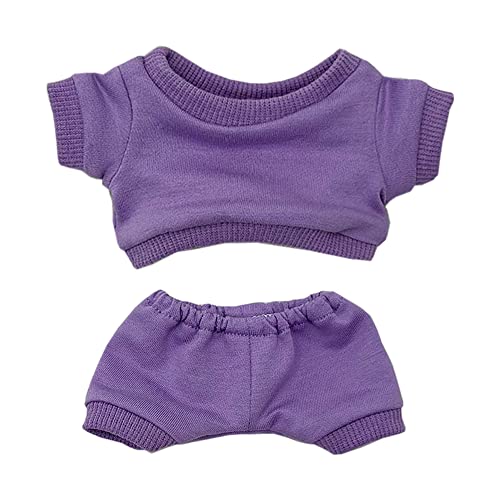 niannyyhouse 20 cm Plüsch-Puppenkleidung, Sportbekleidung, Anzüge, Sweatshirts, Hosen, Puppenkleidung, Violett, 20 cm von niannyyhouse