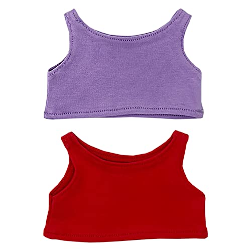 niannyyhouse 20 cm Plüsch-Puppenkleidung, einfarbig, ärmellos, T-Shirt, Puppenkleidung, Violett + Rot, 20 cm niannyyhouse 20 cm Plüsch-Puppenkleidung, einfarbig, ärmellos, T-Shirt, Puppenkleidung, Violett + Rot, 20 cm von niannyyhouse