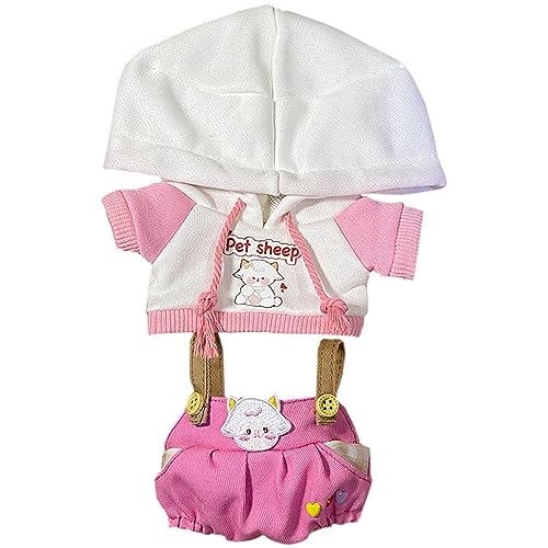 niannyyhouse 20 cm Plüschpuppenkleidung Frosch Welpe Lamm Pinguin Hoodie Gurt Hose 20,3 cm weich gefüllte Plüschtier Dress up (a-3) von niannyyhouse