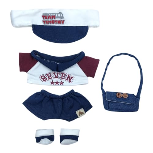 niannyyhouse 20 cm große Plüschpuppenkleidung, leerer Zylinder, T-Shirt, Hose, Schuhe, Rucksack, Schul-Outfit, 20,3 cm Puppenverkleidung niannyyhouse 20 cm große Plüschpuppenkleidung, leerer Zylinder, T-Shirt, Hose, Schuhe, Rucksack, Schul-Outfit, 20,3 cm Puppenverkleidung von niannyyhouse