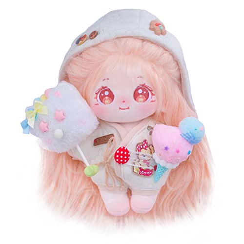 niannyyhouse 20cm Plüsch Puppe Lange Haare Mädchen Humanoid Gefüllte Körper kein Attribut 8 "Normaler Körper Tragbare Kleidung Dress Up Geschenke (a-13-ohne Skelett) von niannyyhouse