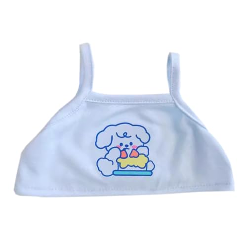 niannyyhouse 40 cm Plüschpuppe, Kleidung, Weste, Muster, Camisole Puppe Dressup (blau) von niannyyhouse