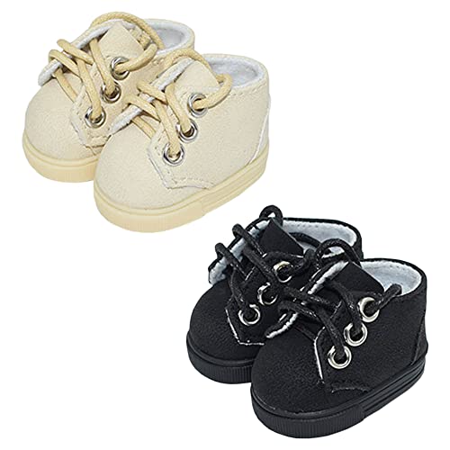 niannyyhouse Lederschuhe, Länge 4,8 cm, für 1/6BJD, 20 cm, Plüschpuppe, Stofftiere (Beige + Schwarz) von niannyyhouse