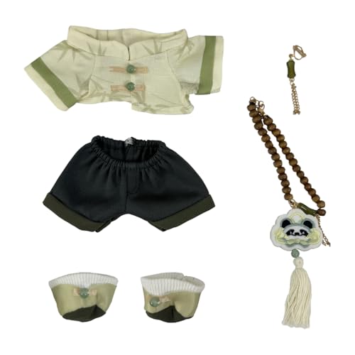 niannyyhouse Plüschpuppe Kleidung Panda Outfit Set, 8 Zoll, mit Mantel, Hose, Schuhe, Anhänger, Halskette, Ohrringe, 20 cm Stofftier Dress Up Zubehör niannyyhouse Plüschpuppe Kleidung Panda Outfit Set, 8 Zoll, mit Mantel, Hose, Schuhe, Anhänger, Halskette, Ohrringe, 20 cm Stofftier Dress Up Zubehör von niannyyhouse