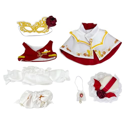 niannyyhouse Plüschpuppenkleider-Set, 8 Zoll Stofftierzubehör mit Hut, Fliege, Augenmaske, Weste, Hemd, Hose, Umhang, 20 cm Stofftierzubehör niannyyhouse Plüschpuppenkleider-Set, 8 Zoll Stofftierzubehör mit Hut, Fliege, Augenmaske, Weste, Hemd, Hose, Umhang, 20 cm Stofftierzubehör von niannyyhouse