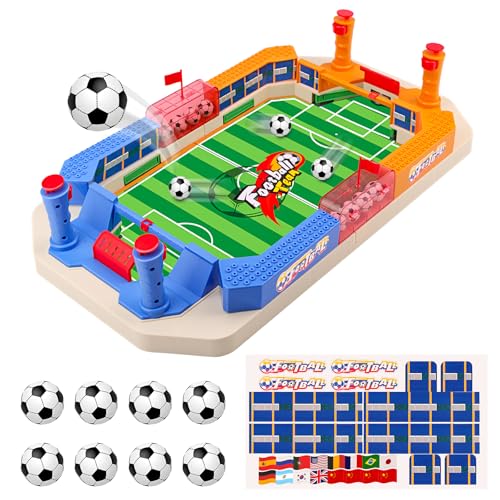 Fußball-Brettspiele, nicknack Fußball-Geschenke für Jungen, Tischfußballspiel mit 6 Mini-Fußball, Kicker-Brettspiel Fußballspielzeug für Kinder und Erwachsene von nicknack