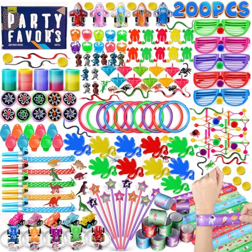 nicknack 200pcs Partyfüller für Kinder Geburtstagsgeschenke Klassenzimmergeschenkprämien Sortiertes Partyspielzeug Glücksspiel -Dip -Preise für Jungen Mädchen von nicknack