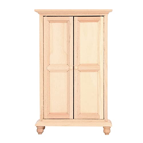 : 2 Dollhouse Garderobe Iature Holz Schrankmöbel Accessoire für Schlafzimmer Wohnzimmer SCS IFT für Kinder und Sammler Färbungspaß von nikusaz