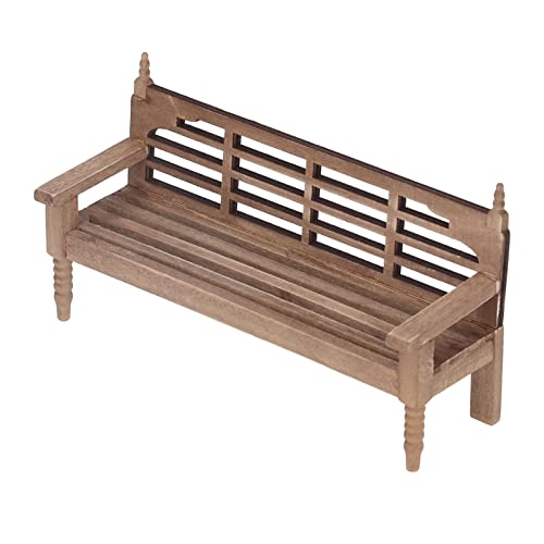 : 2 Dollhouse Iature Garden Bench Unbemalte Iate Holzparkbank für Puppenhauszubehör von nikusaz