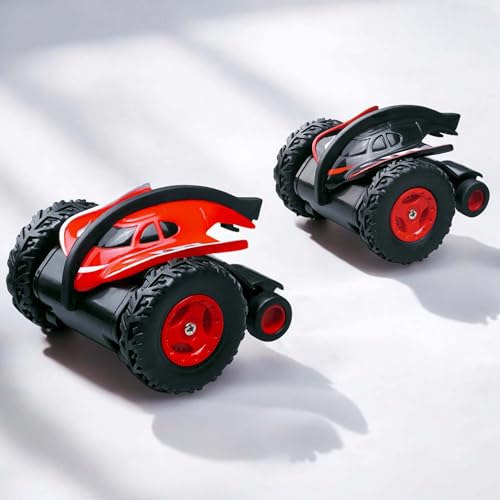 2er Set RC ferngesteuertes Off-Road High-Speed Mini Stunt-Auto, Crawler Fahrzeug, 360° Spins, Sprünge, Demo-Modus, LED-Lichteffekte, Ideal für Stunts, Rennen, Multiplayer-Spaß für Kinder u. Erwachsene von njoyn