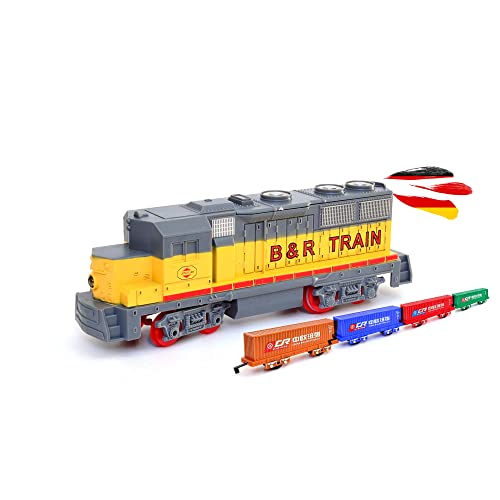 Elektrische Eisenbahn für Kinder, Lokomotive mit Zügen und Gleisen, Hochwertiges und Robustes Spielzeug-Modell für Kinder in Jungen Jahren u. Erwachsene, Modellbau-Set ist geeignet für Anfänger von njoyn