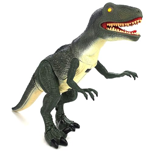 RC ferngesteuerter XXL T-Rex Dinosaurier, 52 cm großes, robustes Modell m. Fernsteuerung, LED-Beleuchtung, realistischem Sound für Kinder in Jungen Jahren und Jugendliche, Tyrannosaurus m. Gehfunktion von njoyn