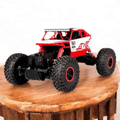 RC Ferngesteuerter Off-Road Monster-Truck mit 2.4GHz Fernsteuerung, Rock Crawler Stadium Truck, Truggy, Gelände Fahrzeug im Modell Maßstab 1:18, RTR Auto inkl. Akku und Ladegerät, Buggy Modellbau von njoyn