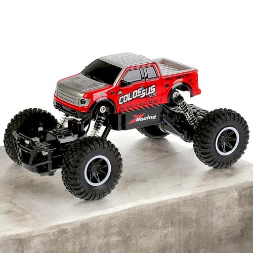 RC Ferngesteuerter Off-Road Monster-Truck mit Fernsteuerung und Akku, Crawler, Truggy, Gelände Fahrzeug im Modell Maßstab 1:20, RTR Auto für Kinder in Jungen Jahren und Erwachsene, Buggy Modellbau von njoyn