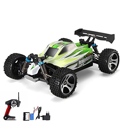 RC Ferngesteuerter 4-WD Antrieb 35-km/h Off-Road Buggy Maßstab 1:18 mit proportionaler Steuerung, kompatibel mit WL-Toys, Hochwertiger RTR Monstertruck, Auto, Gelände-Fahrzeug für Kinder u. Erwachsene von njoyn