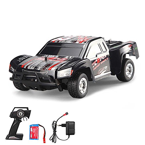 RC Ferngesteuerter Off-Road Short Course Monster-Truck mit 2.4GHz Fernsteuerung, Rock Crawler Truggy, Gelände Fahrzeug im Modell Maßstab 1:24, RTR Auto inkl. Akku und Ladegerät, Buggy Modellbau von njoyn