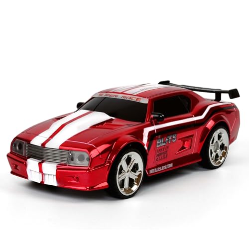 RC ferngesteuertes Auto, Original Muscle Car Design, Maßstab 1:28, Polierte Karosserie, Gummireifen mit besseren Grip für Indoor und Outdoor, Robustes Fahrzeug, Spielzeug für Kinder und Erwachsene von njoyn