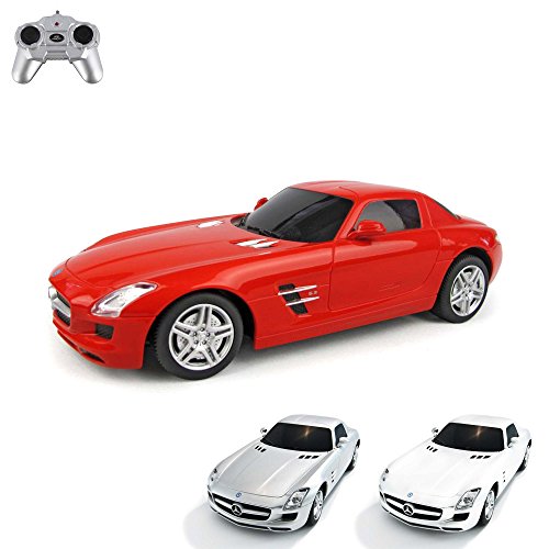 RC ferngesteuertes Auto im offiziell lizenziertem Design, Kompatibel mit Mercedes Benz SLS AMG, Modell-Maßstab 1:24, Lizenz-Fahrzeug für Kinder in Jungen Jahren und Erwachsene von njoyn