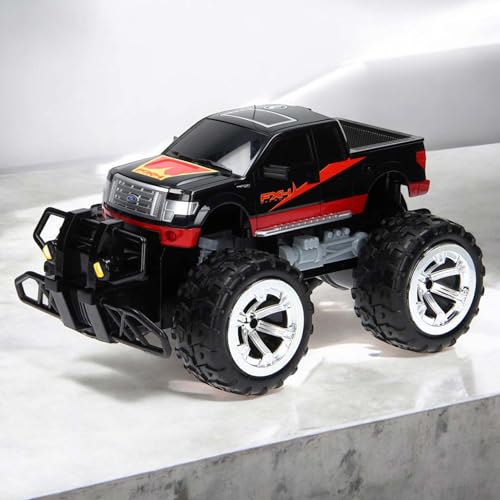 RC ferngesteuertes XXL Auto im offiziell lizenzierten Pickup Design, Kompatibel mit Ford F-150 Off-Road Geländewagen Truck, Maßstab 1:18, 28cm Monstertruck, Spielzeug, Fahrzeug f. Kinder u. Erwachsene von njoyn