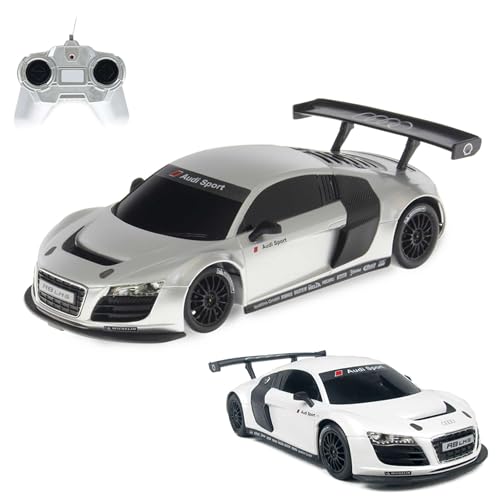 RC ferngesteuertes Auto im offiziell lizenzierten Design, Kompatibel mit Audi R8 LMS-Edition, Modell-Maßstab 1:24, Lizenz-Fahrzeug, Spielzeug mit authentischem Design, Car bis 15 km/h, Ready-to-Drive von njoyn