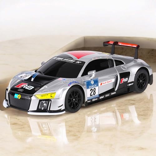 RC ferngesteuertes Auto im offiziell lizenzierten Design, Kompatibel mit Audi-R8-LMS-Racing Edition, Modell-Maßstab 1:18, Lizenz-Fahrzeug mit 2.4GHz Fernsteuerung, Spielzeug für Kinder und Erwachsene von njoyn