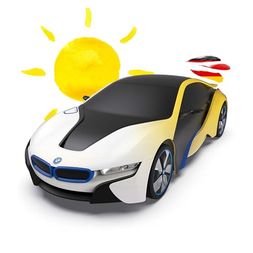 RC ferngesteuertes Auto im offiziell lizenzierten Design, Kompatibel mit BMW i8 UV-Sensitive Collection, Modell-Maßstab 1:24, Lizenz-Fahrzeug, Spielzeug für Kinder in Jungen Jahren und Erwachsene von njoyn