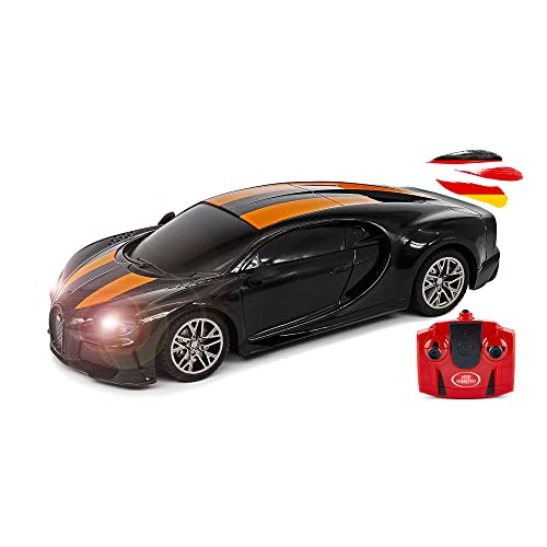 RC ferngesteuertes Auto im offiziell lizenzierten Design, Kompatibel mit Bugatti Chiron Supersport Edition, Modell-Maßstab 1:24, Sportwagen mit LED-Scheinwerfer im Xenon Stil für Kinder und Erwachsene von njoyn