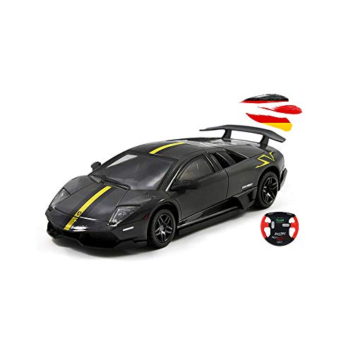 RC ferngesteuertes Auto im offiziell lizenzierten Design, Kompatibel mit Lamborghini, Modell-Maßstab 1:43 mit LED-Beleuchtung, Lizenz-Fahrzeug, Spielzeug für Kinder in Jungen Jahren und Erwachsene von njoyn