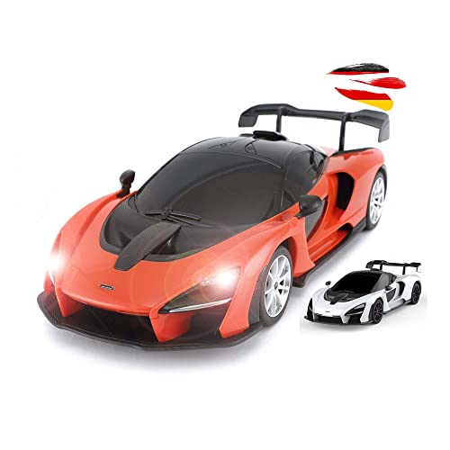 RC ferngesteuertes Auto im offiziell lizenzierten Design, Kompatibel mit McLaren Senna Edition, Modell-Maßstab 1:24, 2.4GHz Lizenz-Fahrzeug mit LED-Beleuchtung, Spielzeug für Kinder und Erwachsene von njoyn