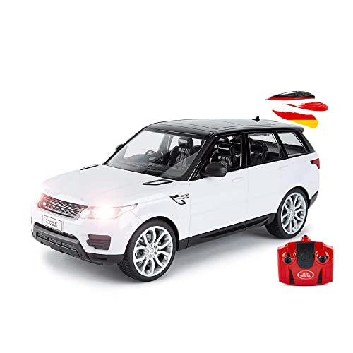 RC ferngesteuertes Auto im offiziell lizenzierten Design, Kompatibel mit Range Rover Sport Edition, SUV-Fahrzeug im Maßstab 1:14, Geländewagen m. LED-Scheinwerfer im Xenon Stil f. Kinder u. Erwachsene von njoyn