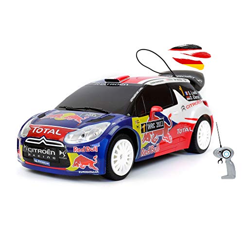 RC ferngesteuertes Auto im offiziellem Design, Kompatibel mit Citroen DS3 WRC Red-Bull Rallye, Modell-Maßstab 1:16 mit LED, Lizenz-Fahrzeug, Car, Spielzeug für Kinder in Jungen Jahren und Erwachsene von njoyn