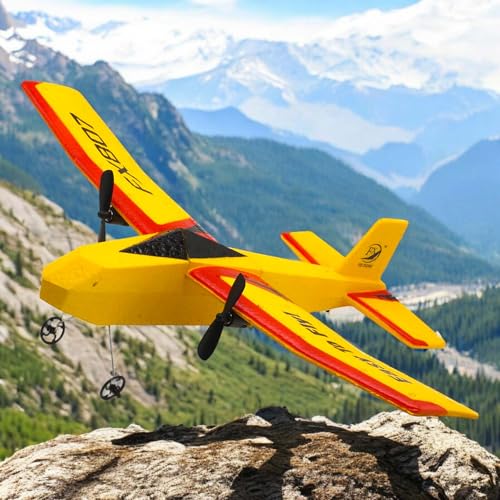 RC ferngesteuertes Flugzeug mit Fernsteuerung und integr. Akku, Hochwertiges Modell für Kinder u. Erwachsene, Flieger ist geeignet für Anfänger und Profis, Tolles Spielzeug für Modellbau und Flug-Fans von njoyn