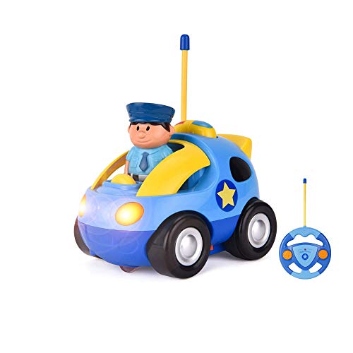 RC ferngesteuertes Polizeiauto mit Sound, Musik u. Fernsteuerung, Hochwertiges u. robustes Spielzeug-Modell für Kinder in jungen Jahren u. Erwachsene, Fahrzeug Modellbau ist ferngesteuert, Auto-Modell von njoyn