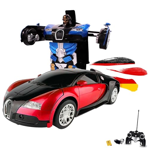 njoyn Futuristisches RC Roboter-Auto mit beeindruckender Transformations-Funktion, LED-Beleuchtung und 2.4GHz-Technologie – Der perfekte Mix aus Rennspaß und modernem Design von njoyn