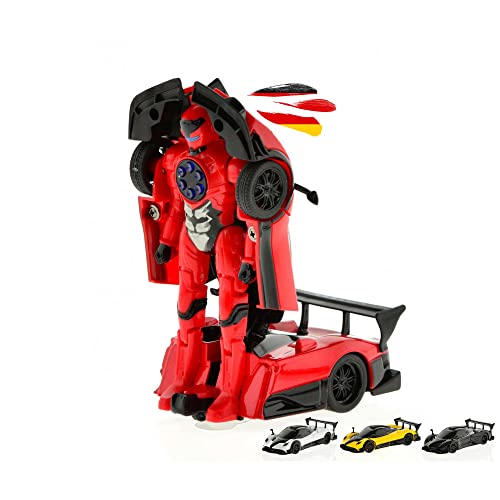 njoyn Futuristisches RC Roboter-Auto mit beeindruckender Transformations-Funktion, LED-Beleuchtung und 2.4GHz-Technologie – Der perfekte Mix aus Rennspaß und modernem Design von njoyn