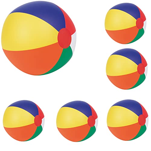 Set aus 6 Aufblasbare Wasserbälle Strandbälle Beachball Urlaub Beach Strand Pool (Regenbogen) von noTrash2003