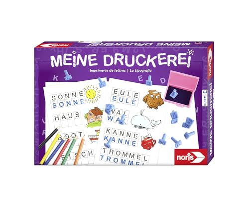 Noris 606049106 Meine Druckerei - gestalte Wörter mit großen Stempeln und vielen Vorlagen, ab 6 Jahren von Noris