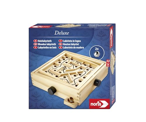 Noris 606108014 Deluxe Schach, der beliebte Spieleklassiker aus Holz mit  großen Holzfiguren, auch für unterwegs geeignet, ab 6 Jahren