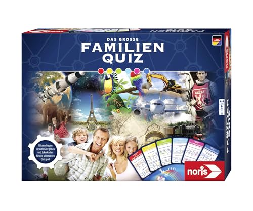 Noris 606108007 Das Große Familienquiz mit spannen Fragen für Hobby-Quizzer, für 2 bis 6 Spieler ab 8 Jahren von Noris