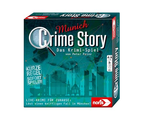 Noris 606201890 Crime Story Munich - Krimi-Spiel für Erwachsene und Kinder ab 12 Jahren - Detektiv-Kartenspiel zum Thema München für 1 bis 6 Spieler von Noris