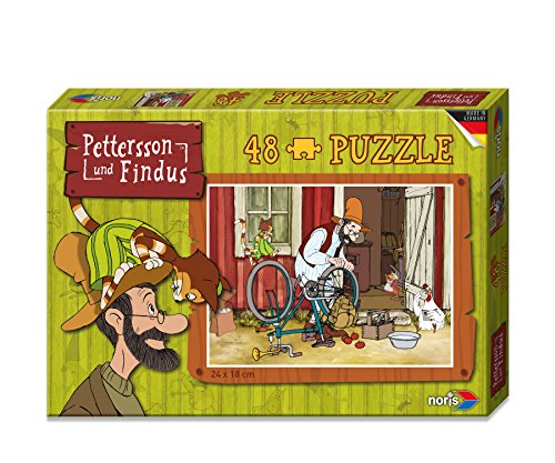 Noris 606031343 - Pettersson Findus Fahrrad Puzzle, 48-teilig von Noris