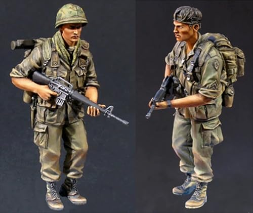 nqhupuo 1/35 Vietnam US Soldier Resin Model Kit Unbemalt und unmontiert Soldier Resin Model Kit (2-Personen)// K9I-5s2 von nqhupuo